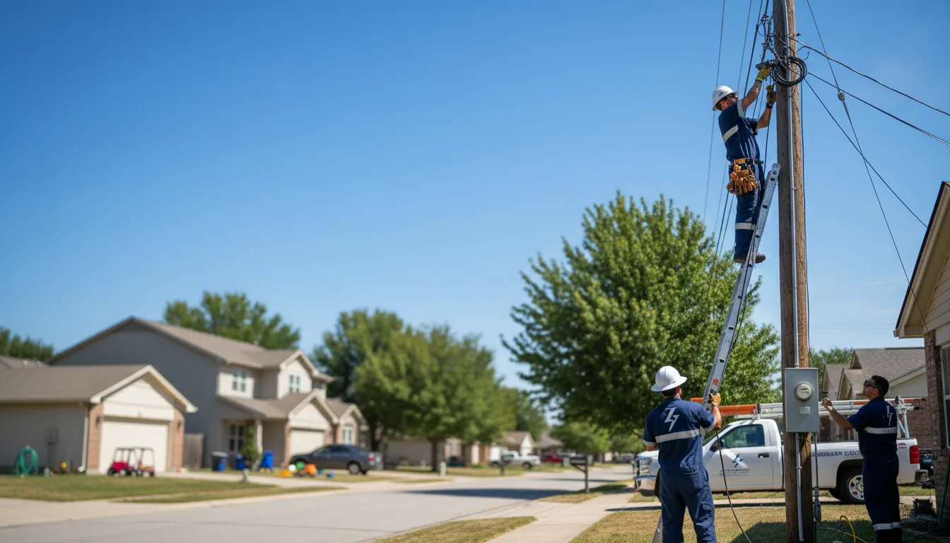 Residential electrician providing installation services in Prairie Lea, TX